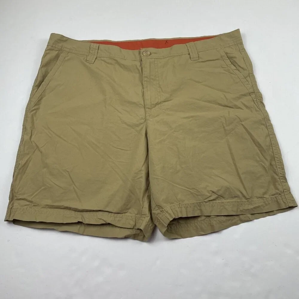 Columbia Chino Shorts Men’s 38x8 Beige Flat Front Outdoor Hiking Camping